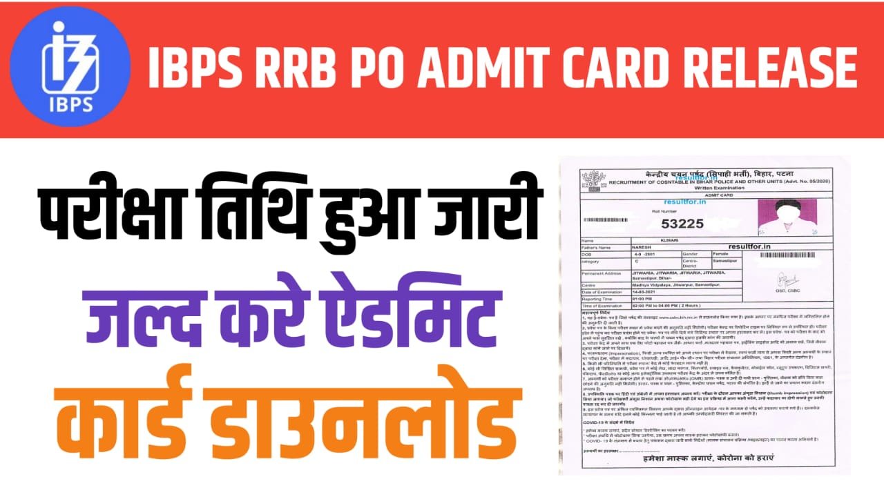 IBPS RRB PO Admit Card Download 2024